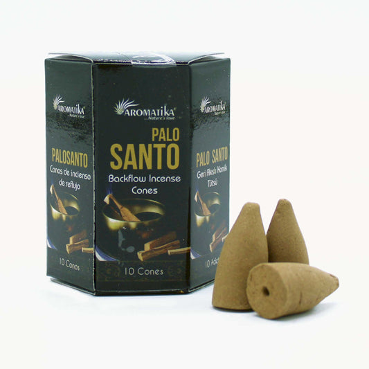 Conos de incienso de reflujo palo santo para cascadas de humo, rituales y conexión interior.