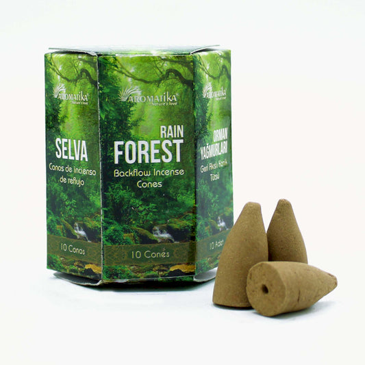 Incienso de reflujo aroma selva forestal para cascadas de humo, ideal para conectar con la naturaleza en casa.